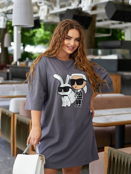 Платье-туника женское прямого кроя кулир 46-50,50-54;54-58 (6 цв.) "IGOR" от прямого поставщика Rin4950-850t фото