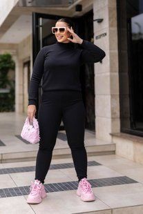 Лосини жіночі рубчик еластан M-L, L-XL,XL-2XL (5кв) "NOVA MODA" недорого від прямого постачальника Sin1044-130t фото