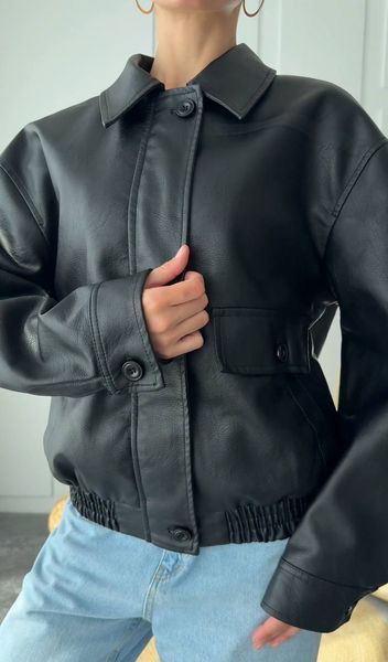 Курточка женская из эко-кожи черного S, M, L "INNA" недорого от прямого поставщика RIN1541-8897v фото