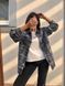 Стильная женская рубашка в клетку из фланели с деликатными камнями oversize (3цв) "ASPERAMO" недорого от прямого поставщика Rin1545-7101_пр_кл_сер_син_бел_v фото 5