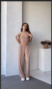 Костюм 2-ка жіночий топ + штани палаццо віскоза 42-46 (4цв) "BLABLADRESS" недорого від прямого постачальника Sin824/825-1632a фото