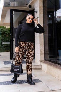 Лосини жіночі рубчик еластан Леопардові M-L, L-XL,XL-2XL "NOVA MODA" недорого від прямого постачальника Sin1044-131t фото