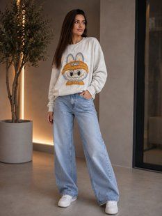Свитшот оверсайз из трехнитки 42-48, ONE SIZE (4цв) "BONJOUR" недорого от прямого поставщика RIN1551-02315_лабубу_v фото