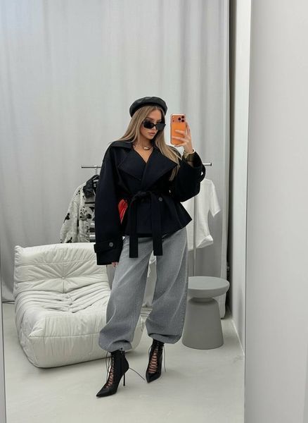 Укорочене тренч-пальто з кашеміру для жінок onesize(42-46) (6цв) "MINIMAL" недорого від прямого постачальника RIN4956-629v фото
