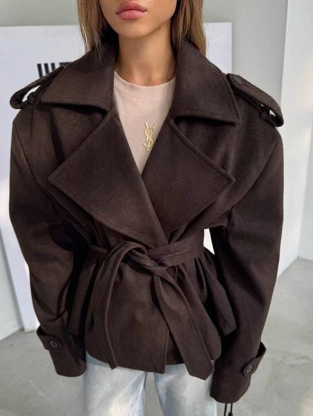 Укорочене тренч-пальто з кашеміру для жінок onesize(42-46) (6цв) "MINIMAL" недорого від прямого постачальника RIN4956-629v фото