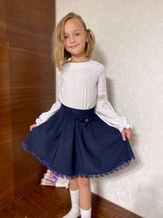 Юбка из мадоны для девочек 116, 122, 128, 134, 140, 146, 152 (2цв) "BRYKINA" недорого от прямого поставщика 2PLGU1077-264_кружево_по_краю_v фото