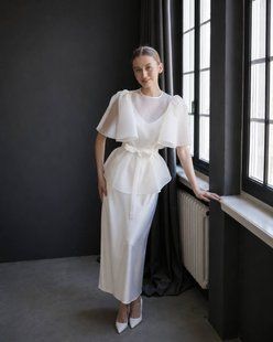 Костюм жіночий з дабл арману та органзи 50-52 (2кол) "INDRESS" недорого від прямого постачальника Sin1491-451_батал_v фото