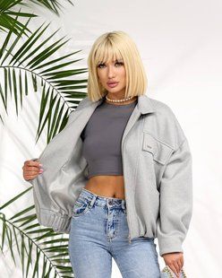 Бомбер женский из кашемира с подкладкой 40-42, 42-44, 44-46, 46-48 (3цв) "JEMWEAR" недорого от прямого поставщ RIN1558-2050b фото