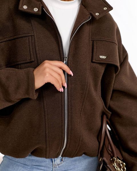 Бомбер женский из кашемира с подкладкой 40-42, 42-44, 44-46, 46-48 (3цв) "JEMWEAR" недорого от прямого поставщ RIN1558-2050b фото