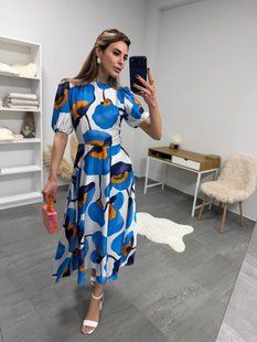 Платье женское из шёлка с крупными цветами 42-46, 48-52 (2цв) "GRAND FASHION" недорого от прямого поставщика RAZG6210-7182_цветы_v фото