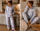 Теплый домашний костюм-пижама женский из махры двусторонней шлифованной 42-46, 48-52 (3цв) "YANIKA" недорого от прямого поставщика APR23-7220_зигзагообр_узор_v фото 2