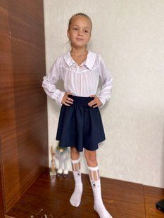 Блуза для девочек из софта 122, 128, 134, 140, 146 "BRYKINA" недорого от прямого поставщика 2PLGU1077-021v фото