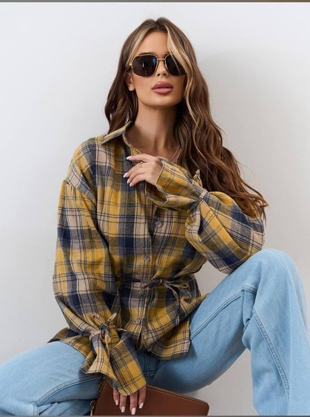 Рубашка женская фланелевая свободного кроя на пуговицах S, M, L, XL "RemiStore" от прямого поставщика Razg3591-SV663i_7 фото