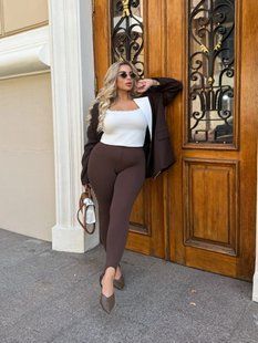 Лосины женские трикотажные со штрипками 48-50, 52-54, 56-58 (4цв) "ROSHIOR" от прямого поставщика Av4653-4067t фото