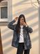 Стильная женская рубашка в клетку из фланели с деликатными камнями oversize (3цв) "ASPERAMO" недорого от прямого поставщика Rin1545-7101_пр_кл_синий_сер_бел_v фото 5