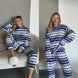 Домашний костюм-пижама женский из махры двусторонней шлифованной 42-46, 48-52 (5цв) "YANIKA" недорого от прямого поставщика APR23-7222_полосы_зигзаг_бел_v фото 8