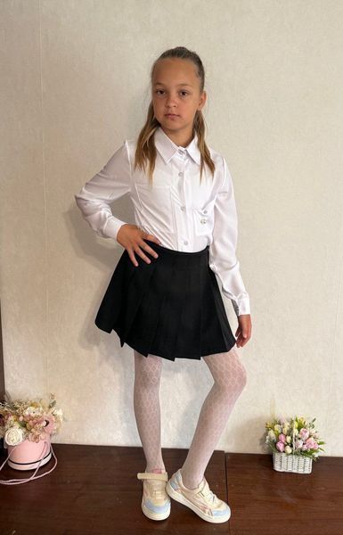 Блуза для дівчаток з софту 116, 122, 128, 134, 140, 146, 152 "BRYKINA" недорого від прямого постачальника 2PLGU1077-212_карман_v фото