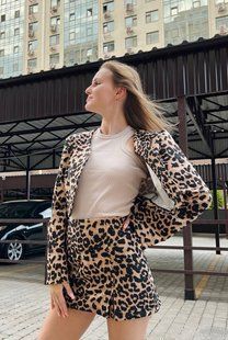 Костюм 2-ка женский жакет+юбка коттоновый с принтом Лео 42-44,46-48 "ELIZA" от прямого поставщика Rin1555-5665i фото
