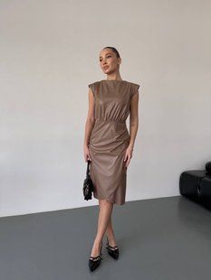 Сукня жіноча з еко-шкіри 42-44, 46-48 (2кол) "PINK GALAXY" недорого від прямого постачальника Rin4945-056v фото