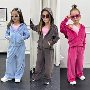 Костюм для дівчинки з велюру 116, 122, 128, 134, 140, 146 (5кол) "CAPRIZZ MODA" недорого від прямого постачальника Sin811-003v фото