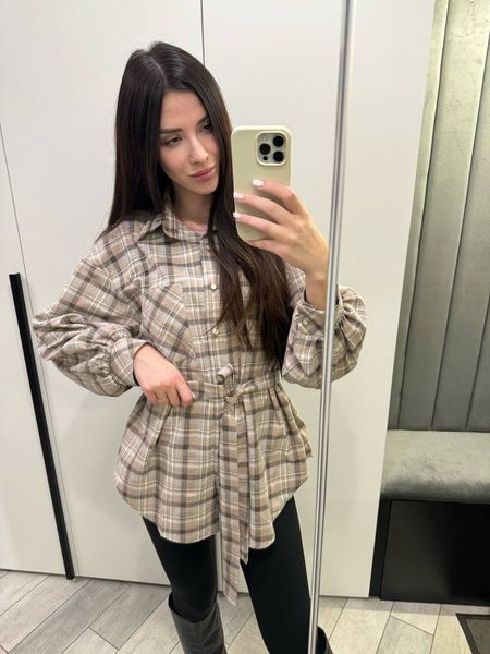 Женская стильная рубашка фланель в клетку 42-44; 46-48 (2цв) "INDRESS" недорого от прямого поставщика Sin1491-407t фото