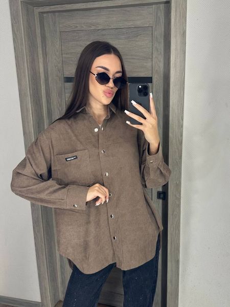 Рубашка женская из микровельвета 42-46, ONE SIZE (5цв) "INFINITY" недорого от прямого поставщика 2PLGU1421-8826v фото