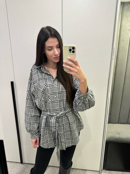 Женская стильная рубашка фланель в клетку 42-44; 46-48 (2цв) "INDRESS" недорого от прямого поставщика Sin1491-407t фото