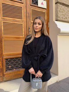Кардиган жіночий з трикотажу альпака S, M, L, XL "REMISTORE" недорого від прямого постачальника Razg3591-SV662_черный_v фото