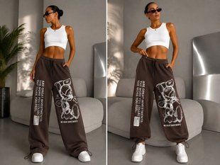 Штаны-трансформеры женские из двухнитки 42-48, ONE SIZE (6цв) "BONJOUR" недорого от прямого поставщика RIN1551-190801f_штаны_v фото
