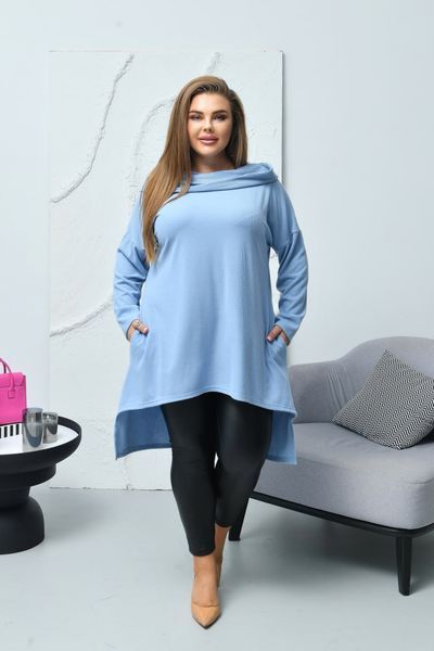 Туника женская с капюшоном из трикотажа-рубчик 52-54, 56-58, 60-62, 64-66 (6цв) "FILAT" недорого от прямого поставщика RAZG6240-3840v фото