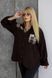 Рубашка женская в свободном силуэте oversize из микровельвета 50-52, 54-56, 58-60, 62-64 (4цв) "LETTI" недорого от прямого поставщика Rin5203-561_надп_core_карман_клетка_v фото 4