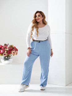 Штаны женские из штапель-твиль 42-44, 46-48, 50-52, 58-60 (2цв) "LEVMODA" недорого от прямого поставщика Rin2331-042_гол_пудр_v фото