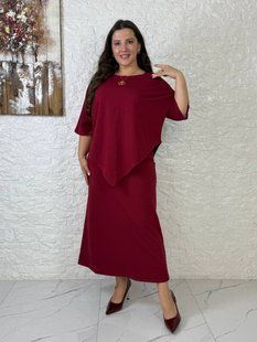 Женский костюм двойка (кофта+платье) кулир 46-48,50-52,54-56,58-60 (4цв) "KAPSULA" от поставщика Rin1547-086VKt фото