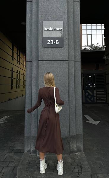 Базовое платье со шнуровкой мустанг 42-46 (3цв.) "MATRESHKA" от прямого поставщика недорого Rin1557-240a фото