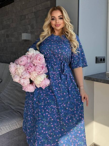 Женское платье софт в принт 48-50, 52-54, 56-58, 60-62 (3цв) "MADAME" недорого от прямого поставщика Rin2330-074a фото