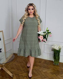 Платье свободного фасона женское из софта 48-50, 52-54, 56-58, 60-62 (3цв) "MADAME" недорого от прямого поставщика RIN2330-201_принт_цветоч_v фото