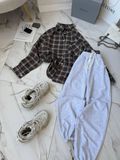 Костюм женский рубашка в клетку + штаны двунить 42-46, 48-52. "SPEKTOR " недорого от поставщика Sin1532-287a/шоколад2 фото