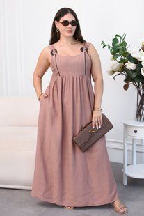 Сарафан макси жіночий з жатого льону бохо 48-50, 52-54, 56-58, 60-62 (4кол) "BELUZA" недорого від прямого постачальника RIN1361-587v фото