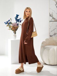 Платье оверсайз из теплой вязаной ткани oversize (5цв) "SHANNY" недорого от прямого поставщика 2PLBEG1363-1126v фото