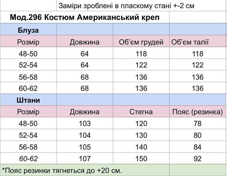 Костюм с кулиской двойка креп 48-50; 52-54; 56-58; 60-62 (5цв) "SOKOLOVA" от прямого поставщика 2PLGU1070-296r фото