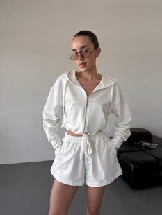 Костюм жіночий з шортами з двонитки ONE SIZE (3кол) "IREN" недорого від прямого постачальника Rin842-0124v фото