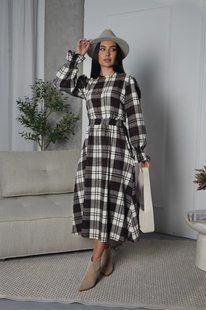 Сукня-міді жіноча кашемірова в клітинку M, L, XL "RemiStore" від прямого постачальника Razg3591-SV691i_3 фото