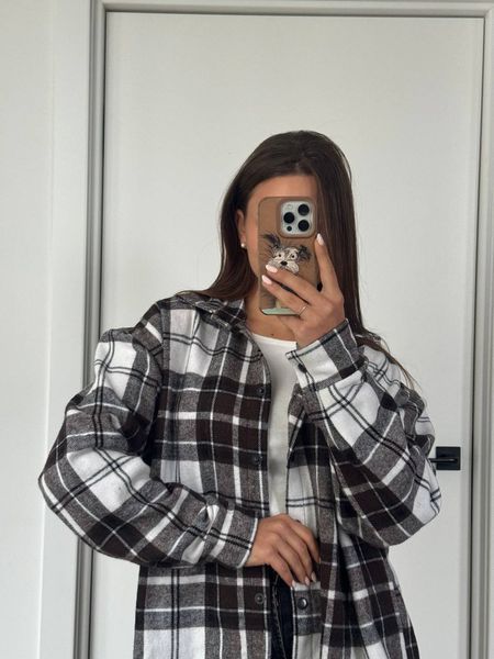 Кашемировая рубашка oversized из кашемира ONE SIZE (3цв) "LASAS" недорого от прямого поставщика Sin1522-087_клетка_v фото
