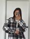 Кашемировая рубашка oversized из кашемира ONE SIZE (3цв) "LASAS" недорого от прямого поставщика Sin1522-087_клетка_v фото 2
