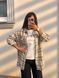 Стильная женская рубашка в клетку из фланели с деликатными камнями oversize (3цв) "ASPERAMO" недорого от прямого поставщика Rin1545-7101_пр_кл_беж_син_кор_v фото 3
