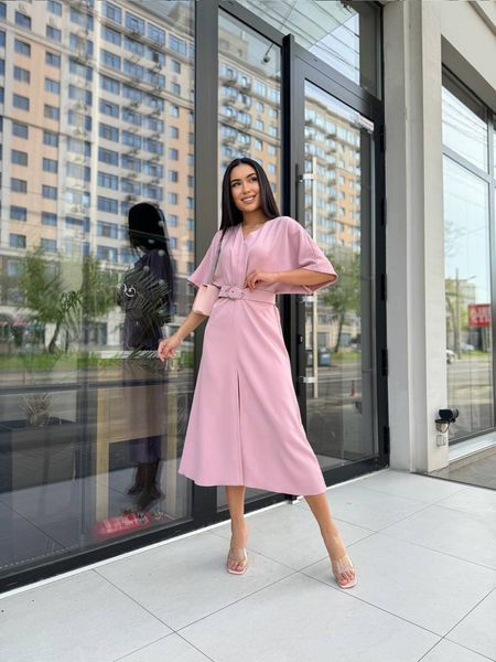 Платье женское с поясом в комплекте 50-52, 54-56 (7цв) "WORLD OF WOMAN" недорого от прямого поставщика SIN1484-247_батал_v фото