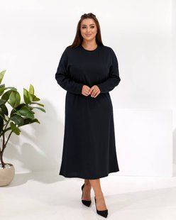 Платье с жилеткой женское из трикотажа рубчик 50-52, 54-56, 58-60 "LEVMODA" недорого от прямого поставщика Rin2331-0129_черно_черный_v фото