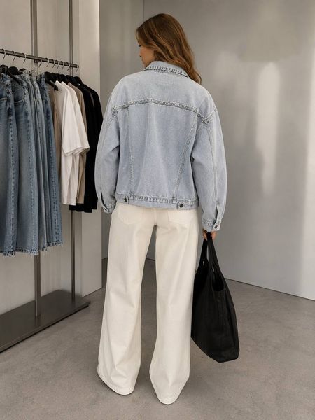 Джинсова жіноча куртка oversize з деніму 42-46 "OPTSHOP" недорого від прямого постачальника RIN1553-1360v фото