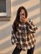 Стильная женская рубашка в клетку из фланели с деликатными камнями oversize (4цв) "ASPERAMO" недорого от прямого поставщика Rin1545-7101-1_пр_кл_кор_чер_бел_беж_v фото 4