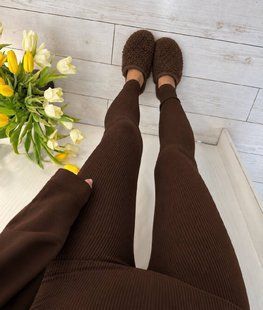 Теплые безшовные термолосины на меху женские из рубчика 42-48 "IRINA" недорого от прямого поставщика SIN1047-798_v фото